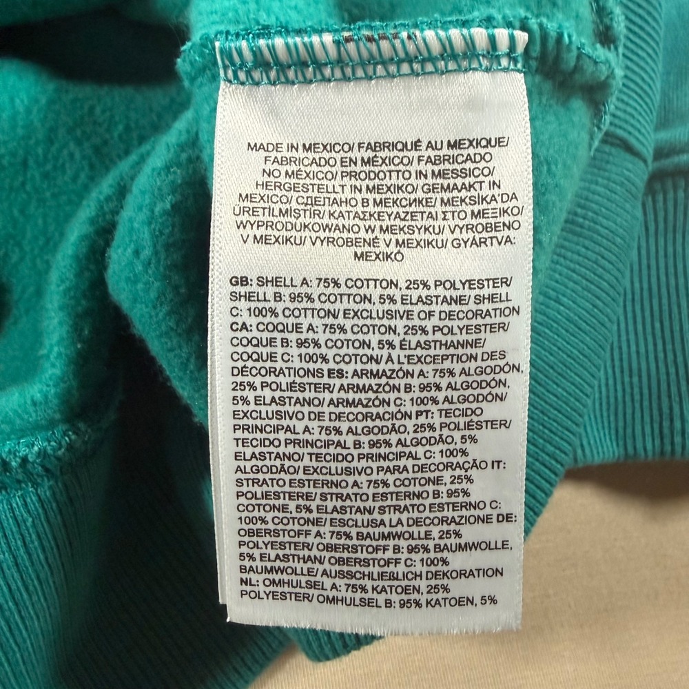 The North Face Womens XL Half Dome Logo Hoodie Teal Blue Pullover Sweatshirt - Picture 6 of 7